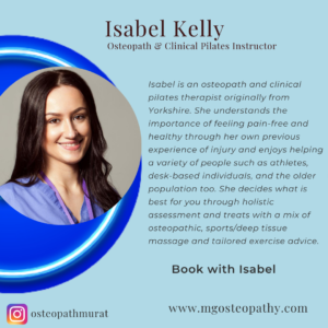 Isabel Kelly - Osteopath and Clinical Pilates Instructor