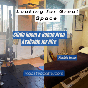 Clinic Room Rehab Area Available for Hire flexible terms MG Osteopathy | MG Osteopathy & Sports Injury Clinic, Hackney, London Clinic Room Rehab Area Available for Hire flexible terms MG Osteopathy