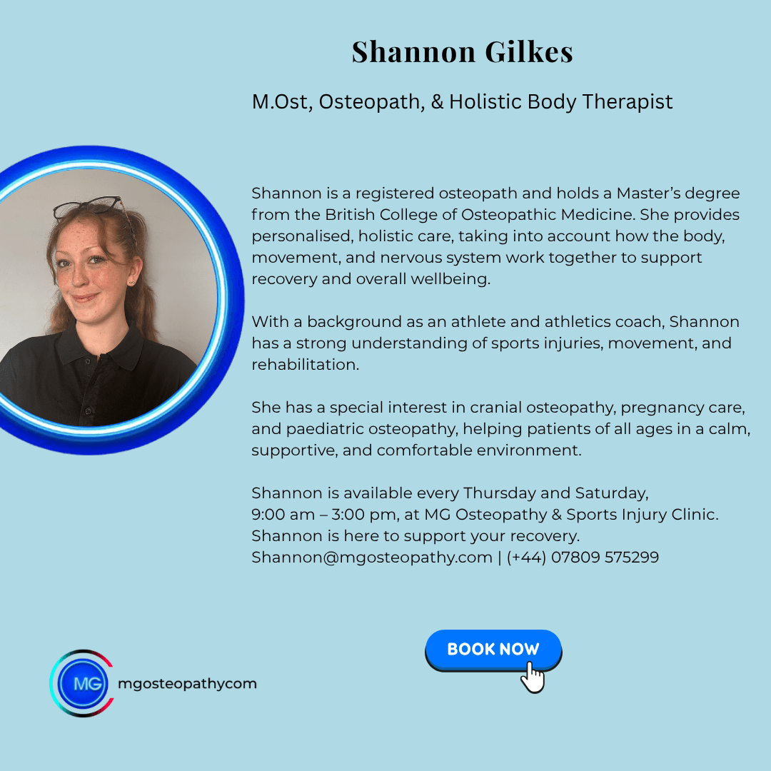 Osteopathy Shannon Cranial and paediatric at MG Osteopathy | MG Osteopathy & Sports Injury Clinic, Hackney, London | MG Osteopathy & Sports Injury Clinic, Hackney, London